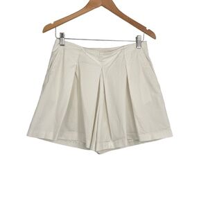 Anthropologie Maeve Womens White Light Academia‎ Pleated Front Mini Skort 4